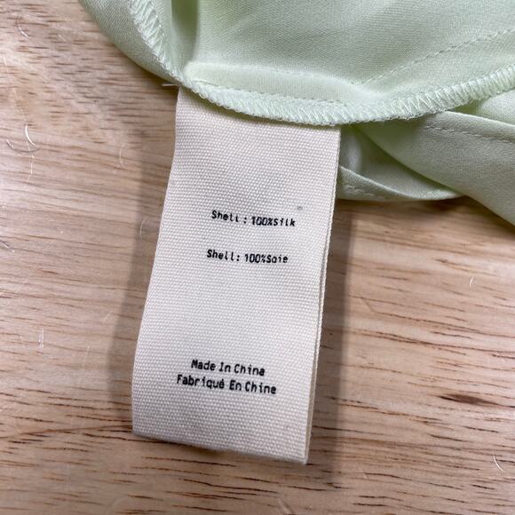 L’Agence NWOT Freja Silk Draped Blouse Light Mint Green Sleeveless Size S - Picture 7 of 11